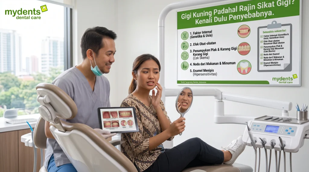 gigi kuning padahal rajin sikat gigi