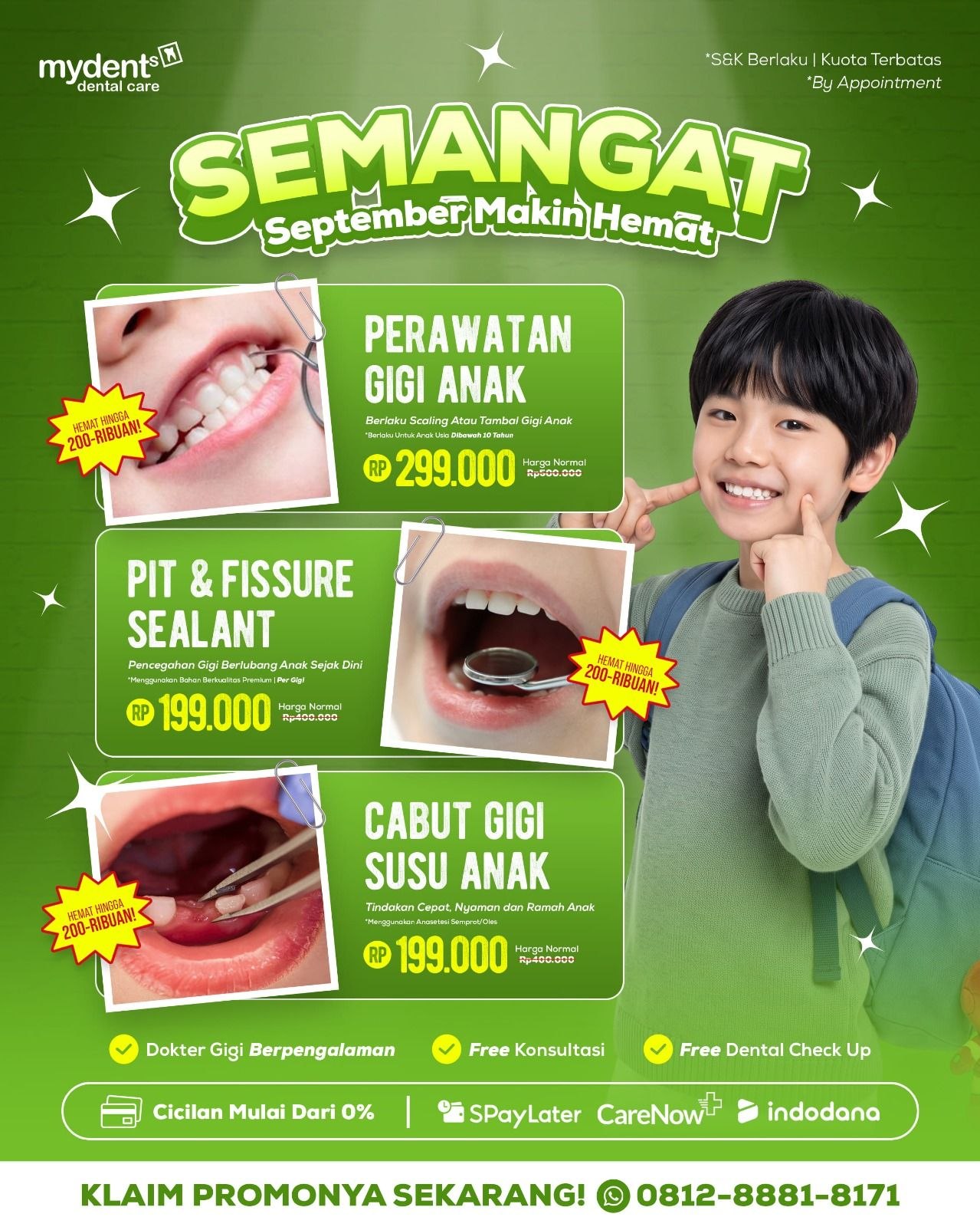 promo perawatan gigi anak terbaru september mydents 2026